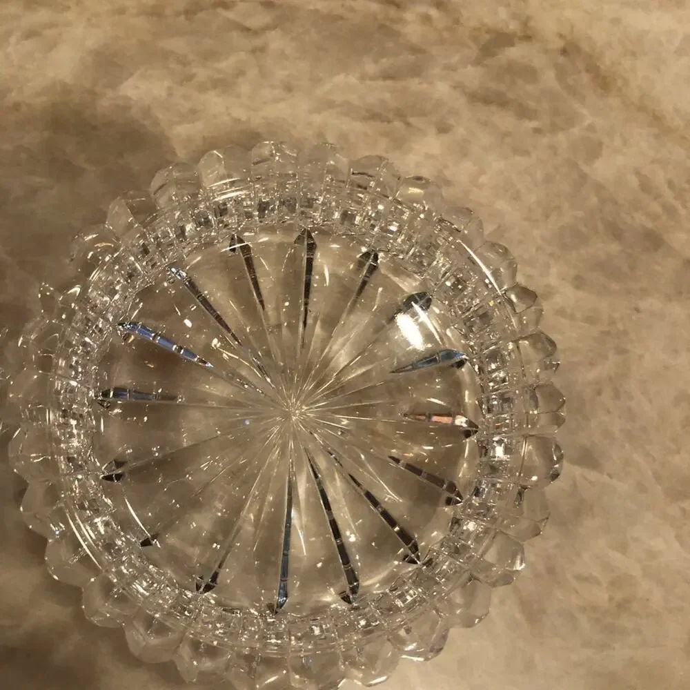 Vintage Waterford crystal glass trinket box 3-1/4